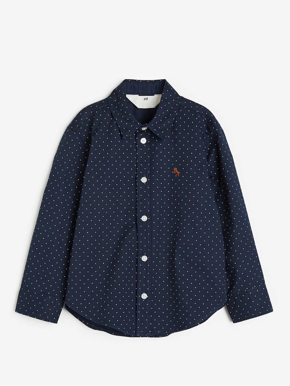 H&M Navy blue/dotted Cotton Shirt for kids-2T